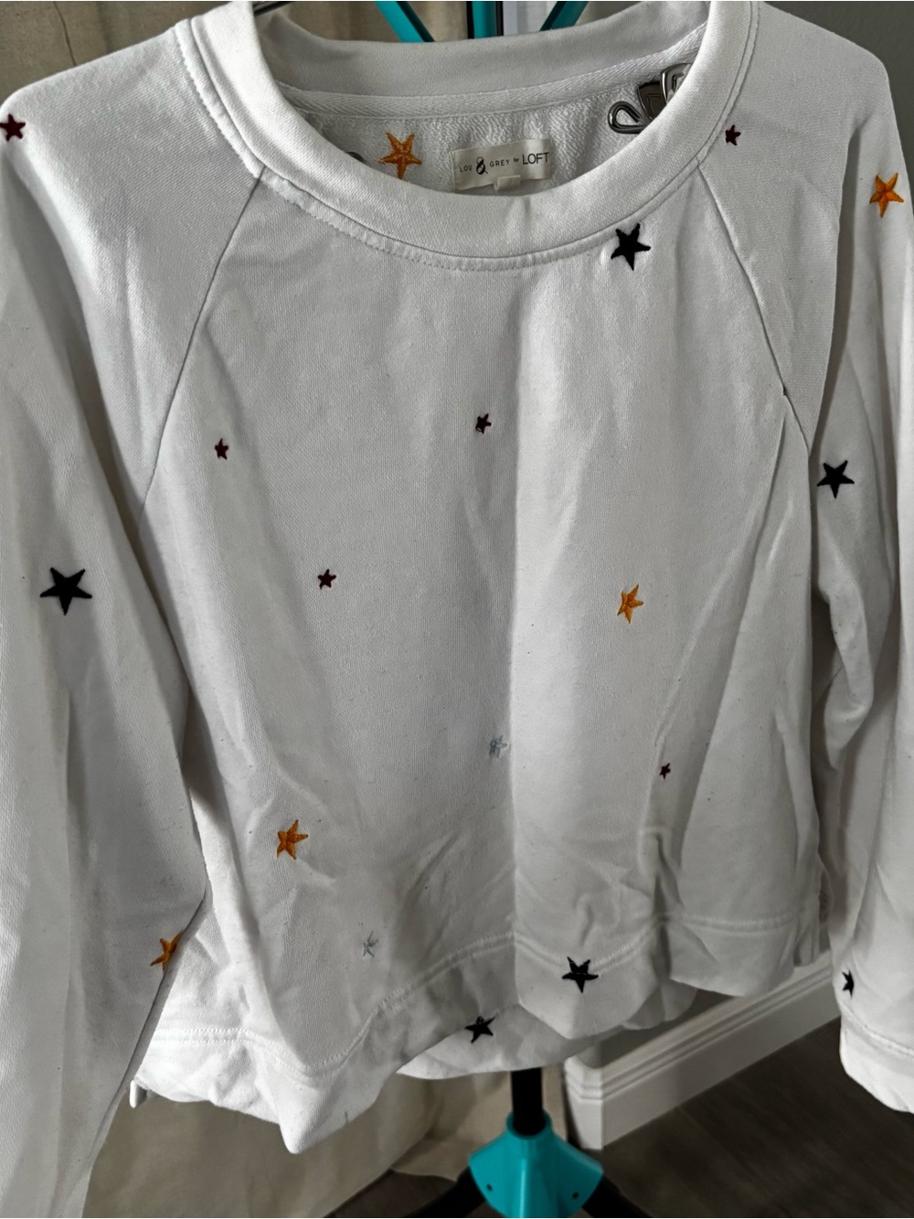 Lou & Grey White Star-Embroidered Sweatshirt - Picture 2 of 8